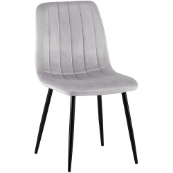 Silla Dijon en terciopelo gris