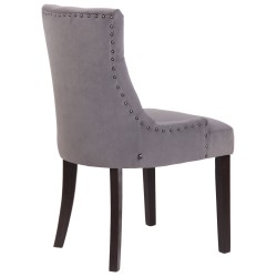 Juego de 4 sillas de comedor Aberdeen en terciopelo gris antiguo