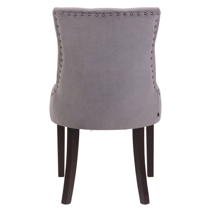 Juego de 4 sillas de comedor Aberdeen en terciopelo gris antiguo