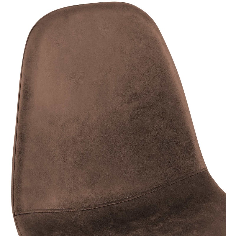 Silla de comedor vintage Napier, piel sintética marrón