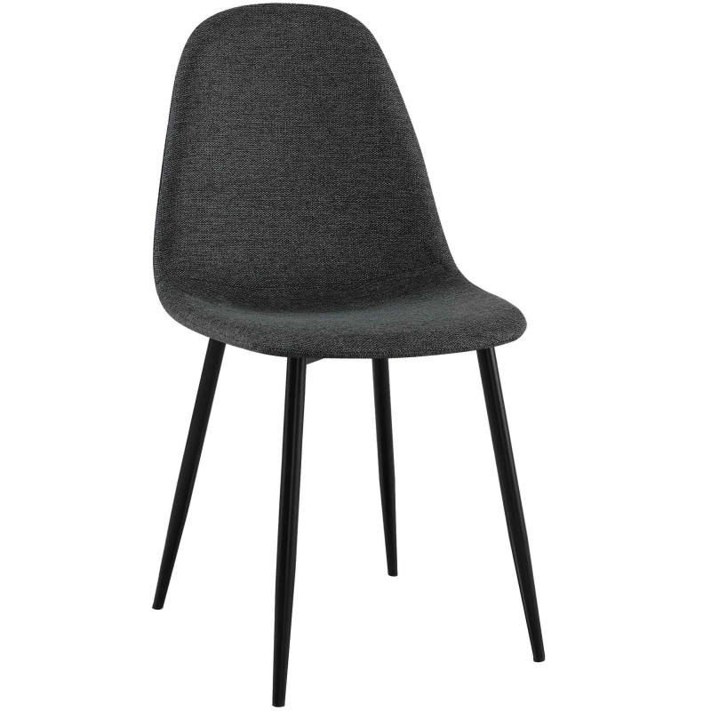 Silla de comedor Napier en tela negra Silla de comedor Napier en tela negra