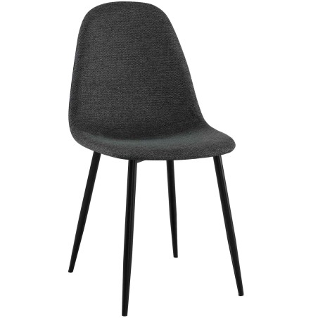 Silla de comedor Napier en tela negra