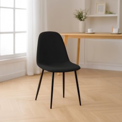 Silla de comedor Napier en tela negra Silla de comedor Napier en tela negra