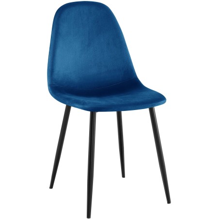 Silla de comedor Napier en terciopelo azul