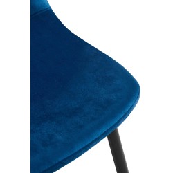 Silla de comedor Napier en terciopelo azul Silla de comedor Napier en terciopelo azul