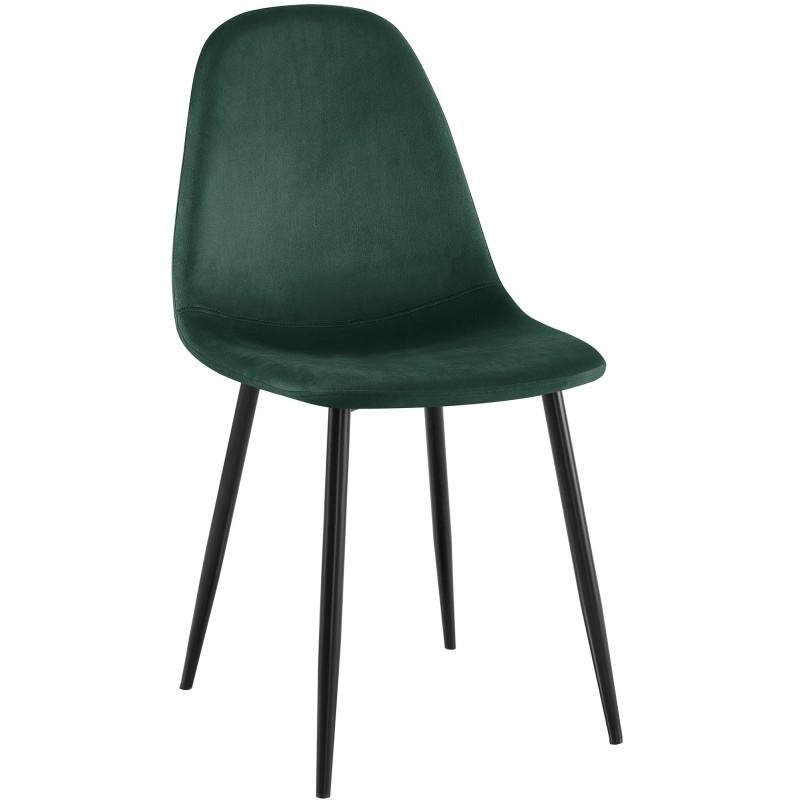 Silla de comedor Napier en terciopelo verde