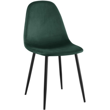 Silla de comedor Napier en terciopelo verde