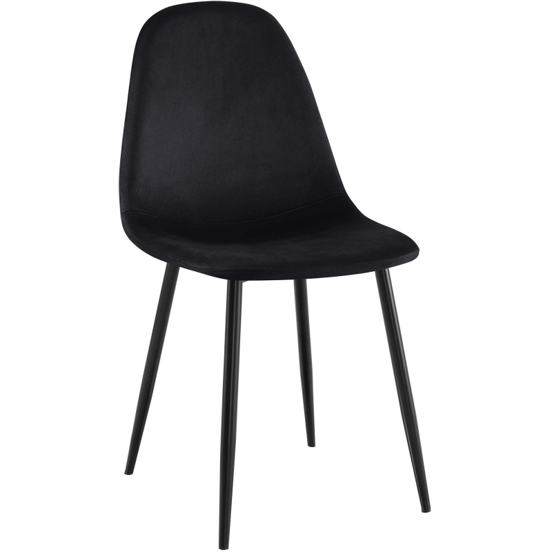 Silla de comedor Napier de terciopelo negro