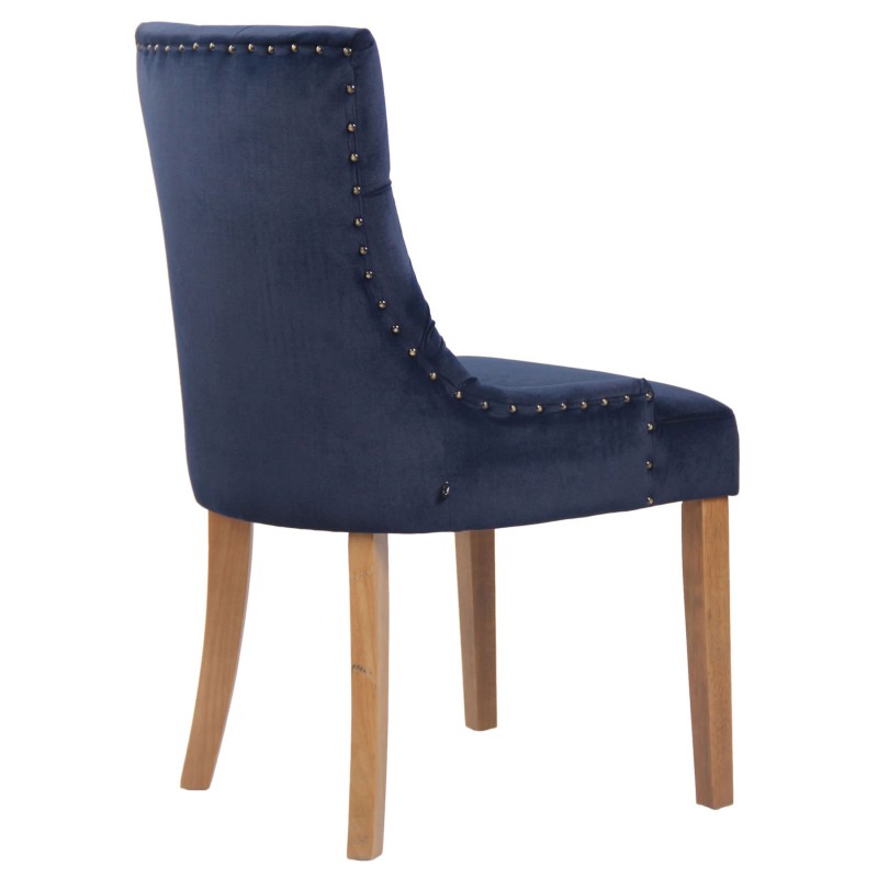 Juego de 4 sillas de comedor Aberdeen en terciopelo azul claro antiguo Juego de 4 sillas de comedor Aberdeen en terciopelo azul claro antiguo
