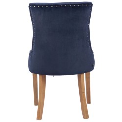Juego de 4 sillas de comedor Aberdeen en terciopelo azul claro antiguo Juego de 4 sillas de comedor Aberdeen en terciopelo azul claro antiguo