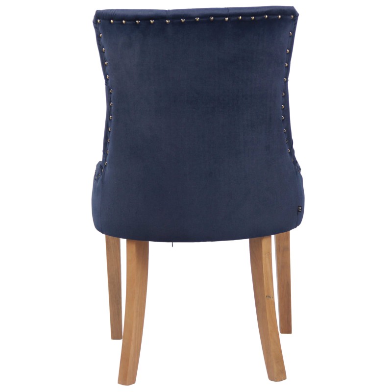 Juego de 4 sillas de comedor Aberdeen en terciopelo azul claro antiguo Juego de 4 sillas de comedor Aberdeen en terciopelo azul claro antiguo