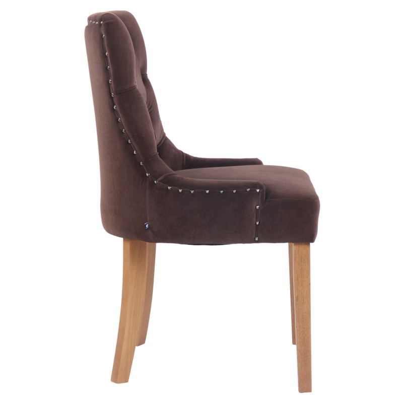 Juego de 4 sillas de comedor Aberdeen de terciopelo en marrón claro antiguo Juego de 4 sillas de comedor Aberdeen de terciopelo en marrón claro antiguo