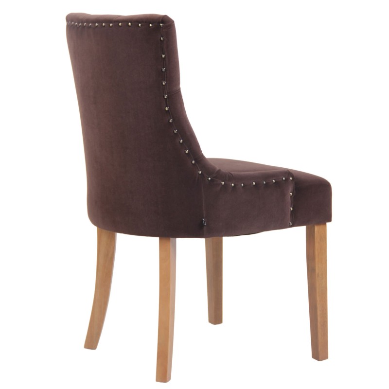 Juego de 4 sillas de comedor Aberdeen de terciopelo en marrón claro antiguo Juego de 4 sillas de comedor Aberdeen de terciopelo en marrón claro antiguo