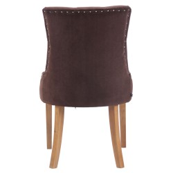 Juego de 4 sillas de comedor Aberdeen de terciopelo en marrón claro antiguo Juego de 4 sillas de comedor Aberdeen de terciopelo en marrón claro antiguo