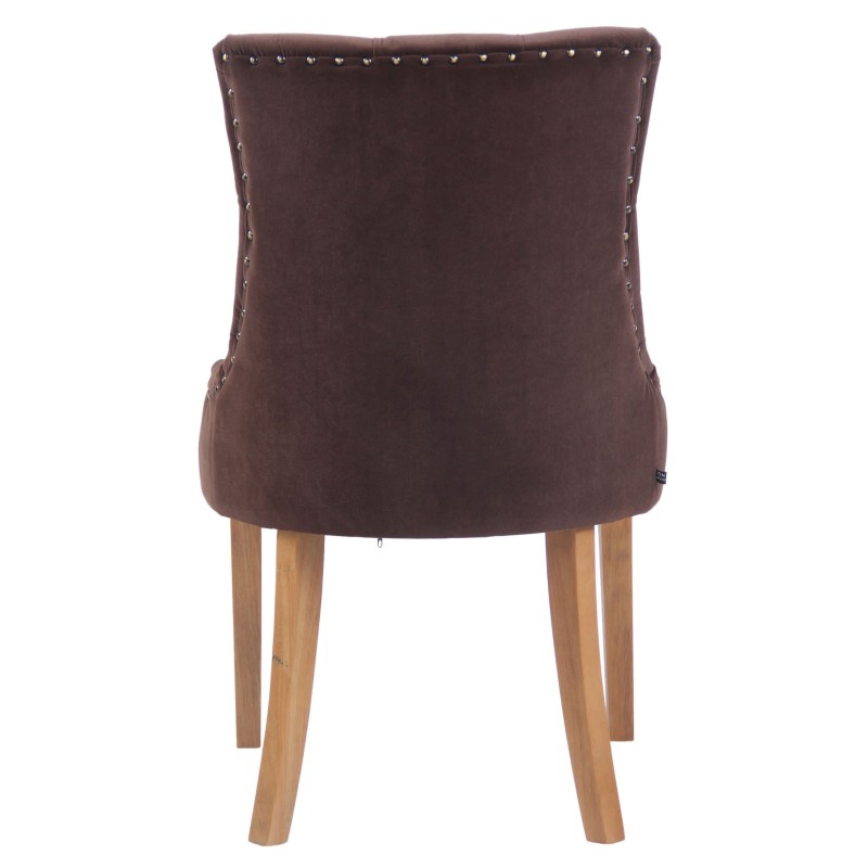 Juego de 4 sillas de comedor Aberdeen de terciopelo en marrón claro antiguo Juego de 4 sillas de comedor Aberdeen de terciopelo en marrón claro antiguo