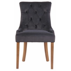 Juego de 4 sillas de comedor Aberdeen de terciopelo en gris claro oscuro antiguo