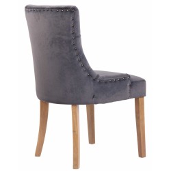 Juego de 4 sillas de comedor Aberdeen de terciopelo en gris claro oscuro antiguo Juego de 4 sillas de comedor Aberdeen de terciopelo en gris claro oscuro antiguo