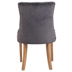 Juego de 4 sillas de comedor Aberdeen de terciopelo en gris claro oscuro antiguo Juego de 4 sillas de comedor Aberdeen de terciopelo en gris claro oscuro antiguo
