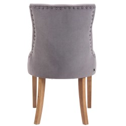 Juego de 4 sillas de comedor Aberdeen de terciopelo en gris claro antiguo