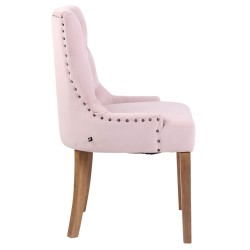 Juego de 4 sillas de comedor Aberdeen de terciopelo en rosa claro antiguo Juego de 4 sillas de comedor Aberdeen de terciopelo en rosa claro antiguo