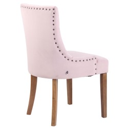 Juego de 4 sillas de comedor Aberdeen de terciopelo en rosa claro antiguo Juego de 4 sillas de comedor Aberdeen de terciopelo en rosa claro antiguo