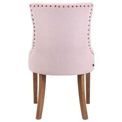 Juego de 4 sillas de comedor Aberdeen de terciopelo en rosa claro antiguo Juego de 4 sillas de comedor Aberdeen de terciopelo en rosa claro antiguo