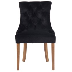 Juego de 4 sillas de comedor Aberdeen de terciopelo en negro claro antiguo