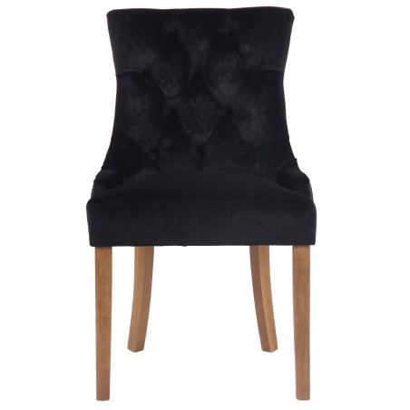 Juego de 4 sillas de comedor Aberdeen de terciopelo en negro claro antiguo