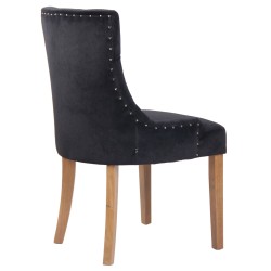 Juego de 4 sillas de comedor Aberdeen de terciopelo en negro claro antiguo