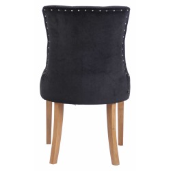 Juego de 4 sillas de comedor Aberdeen de terciopelo en negro claro antiguo