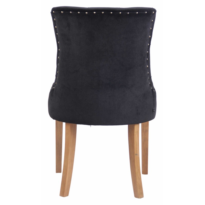 Juego de 4 sillas de comedor Aberdeen de terciopelo en negro claro antiguo