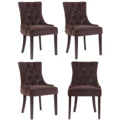 Juego de 4 sillas de comedor Aberdeen en terciopelo marrón antiguo Juego de 4 sillas de comedor Aberdeen en terciopelo marrón antiguo