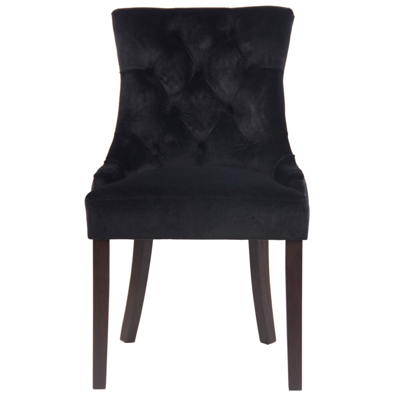 Juego de 4 sillas de comedor Aberdeen en terciopelo negro antiguo Juego de 4 sillas de comedor Aberdeen en terciopelo negro antiguo