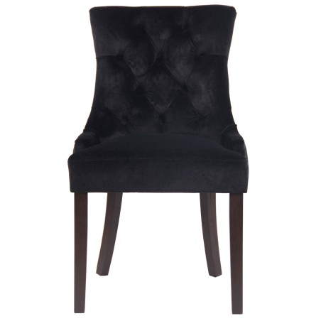 Juego de 4 sillas de comedor Aberdeen en terciopelo negro antiguo