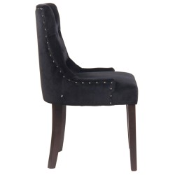 Juego de 4 sillas de comedor Aberdeen en terciopelo negro antiguo Juego de 4 sillas de comedor Aberdeen en terciopelo negro antiguo