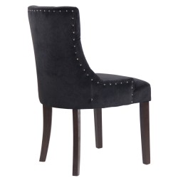 Juego de 4 sillas de comedor Aberdeen en terciopelo negro antiguo Juego de 4 sillas de comedor Aberdeen en terciopelo negro antiguo