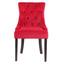 Juego de 4 sillas de comedor Aberdeen en terciopelo rojo antiguo
