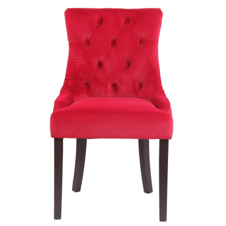 Juego de 4 sillas de comedor Aberdeen en terciopelo rojo antiguo