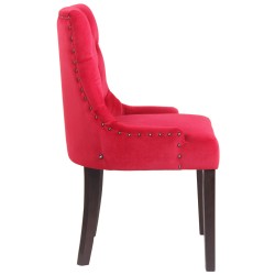 Juego de 4 sillas de comedor Aberdeen en terciopelo rojo antiguo Juego de 4 sillas de comedor Aberdeen en terciopelo rojo antiguo