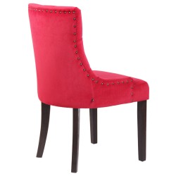 Juego de 4 sillas de comedor Aberdeen en terciopelo rojo antiguo Juego de 4 sillas de comedor Aberdeen en terciopelo rojo antiguo
