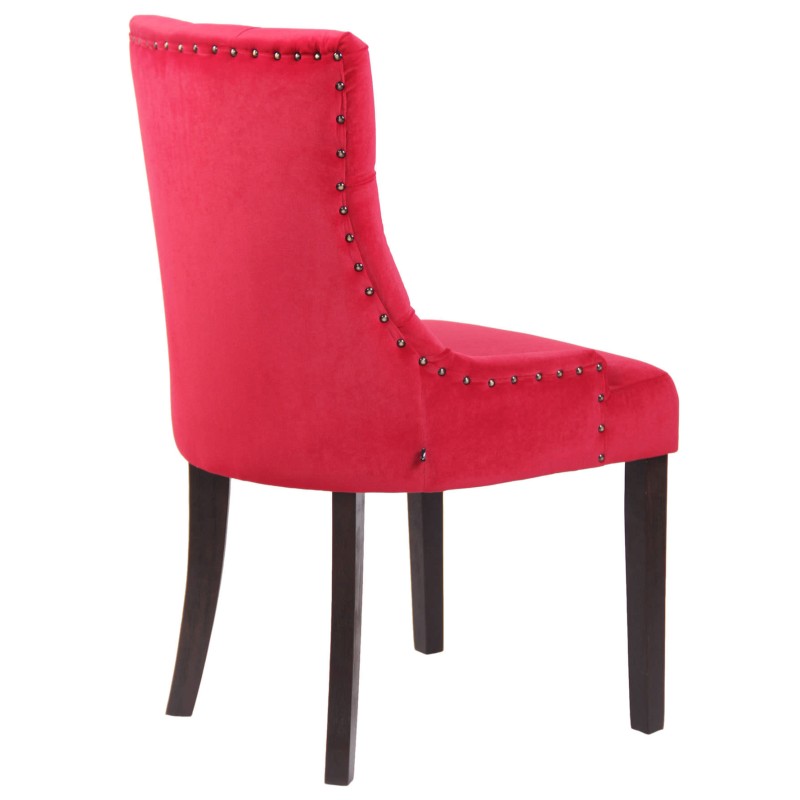 Juego de 4 sillas de comedor Aberdeen en terciopelo rojo antiguo