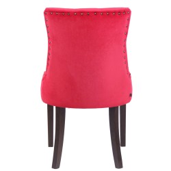 Juego de 4 sillas de comedor Aberdeen en terciopelo rojo antiguo Juego de 4 sillas de comedor Aberdeen en terciopelo rojo antiguo