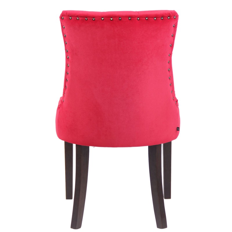 Juego de 4 sillas de comedor Aberdeen en terciopelo rojo antiguo