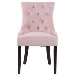 Juego de 4 sillas de comedor Aberdeen en terciopelo rosa antiguo