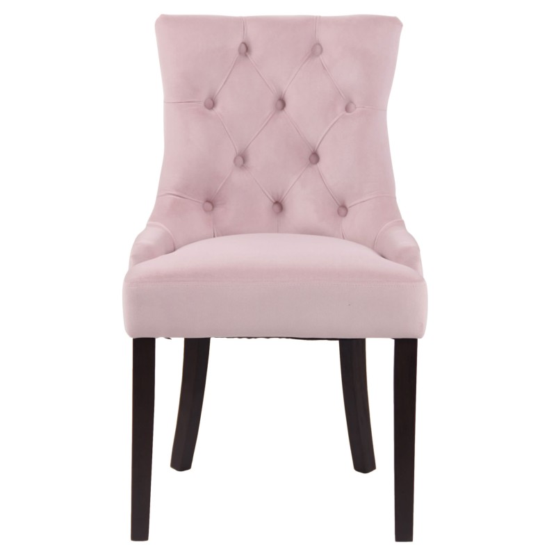 Juego de 4 sillas de comedor Aberdeen en terciopelo rosa antiguo