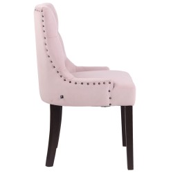 Juego de 4 sillas de comedor Aberdeen en terciopelo rosa antiguo