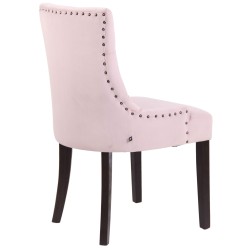 Juego de 4 sillas de comedor Aberdeen en terciopelo rosa antiguo