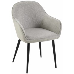 Silla de comedor Boise en tela gris