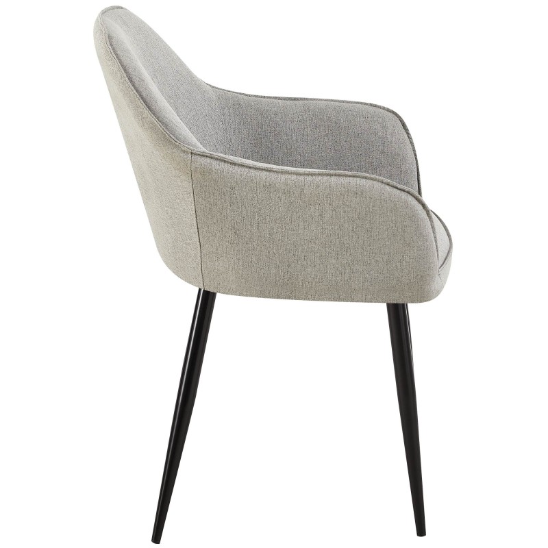 Silla de comedor Boise en tela gris