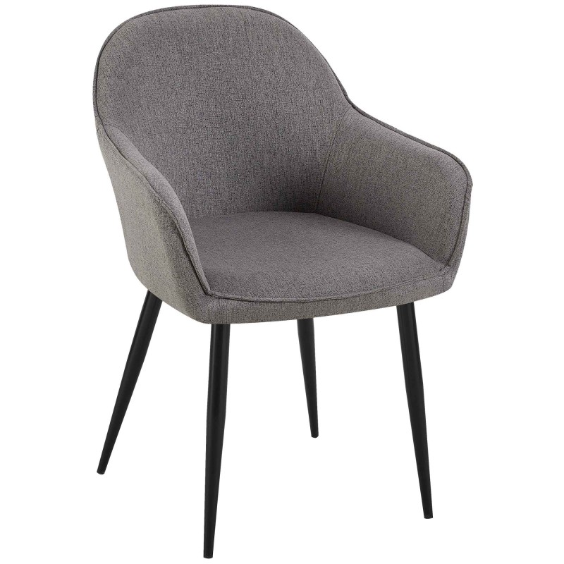 Silla de comedor Boise en tela gris oscuro